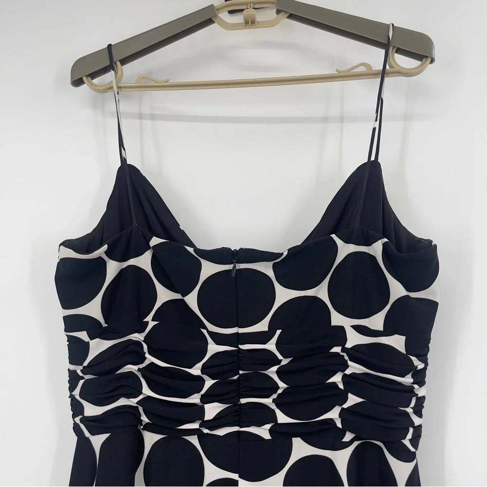 Jones Wear Black & White Polka Dot Spaghetti Strap Midi Party Dress
